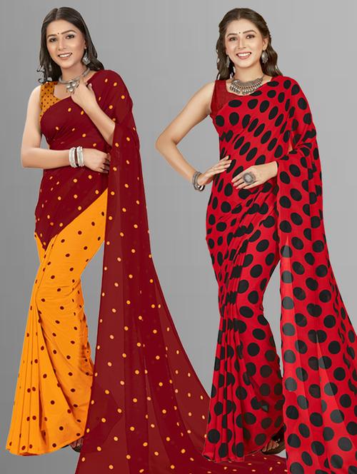 women pack of 2 casual wear combo sarees - 21435492 - Very Small Image - 1