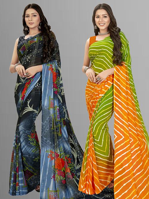 women pack of 2 casual wear combo sarees - 21435583 - Very Small Image - 1