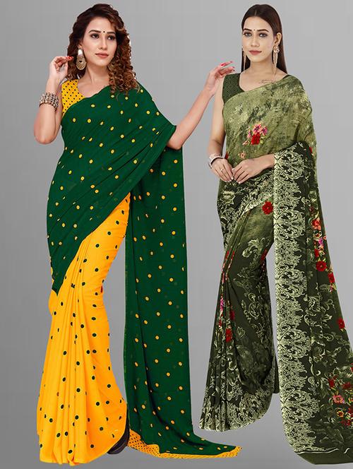 women pack of 2 casual wear sarees - 21435672 - Very Small Image - 1