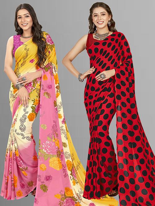pack of 2 printed sarees - 21435700 - Very Small Image - 1