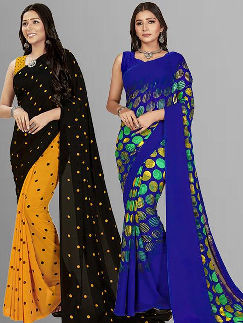 pack of 2 casual wear combo sarees - 21435701 - Very Small Image - 1
