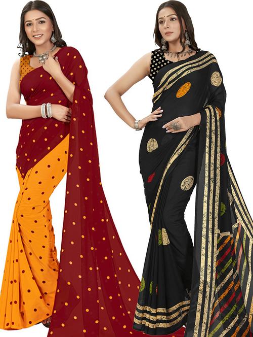 women pack of 2 casual wear sarees - 21435739 - Very Small Image - 1