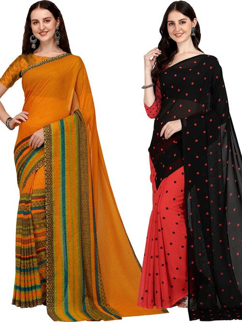 pack of 2 casual wear combo sarees - 21435764 - Very Small Image - 1