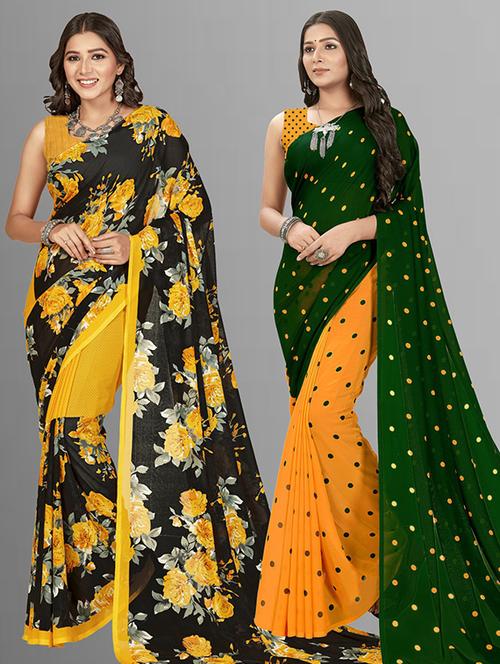 pack of 2 printed sarees - 21435768 - Very Small Image - 1
