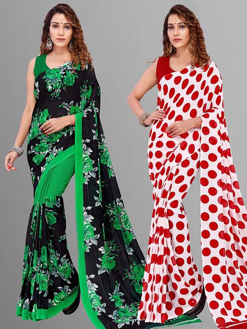 pack of 2 casual wear combo sarees - 21435782 - Very Small Image - 1