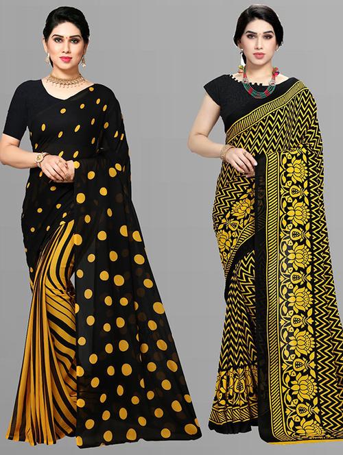 pack of 2 casual wear combo sarees - 21435851 - Very Small Image - 1