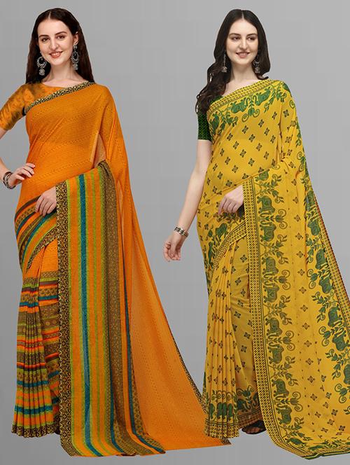 women pack of 2 casual wear sarees - 21435853 - Very Small Image - 1