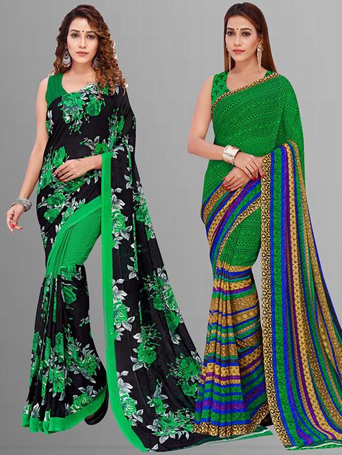 pack of 2 printed sarees - 21435856 - Very Small Image - 1