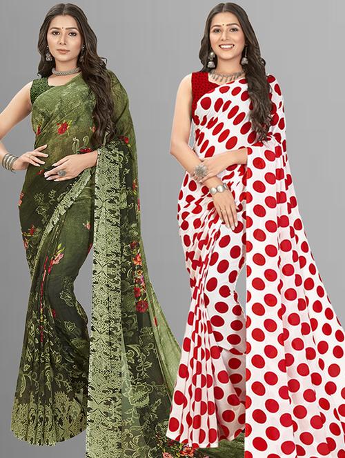 pack of 2 printed sarees - 21435883 - Very Small Image - 1