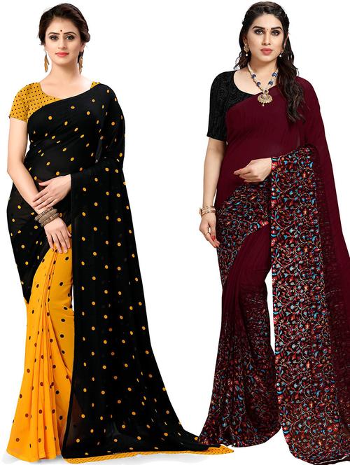 women pack of 2 printed casual sarees - 21435912 - Very Small Image - 1