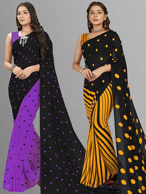 women pack of 2 casual wear sarees - 21435922 - Very Small Image - 1