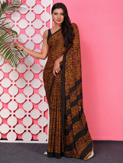women casual wear georgette saree with blouse - 21436218 - Very Small Image - 1