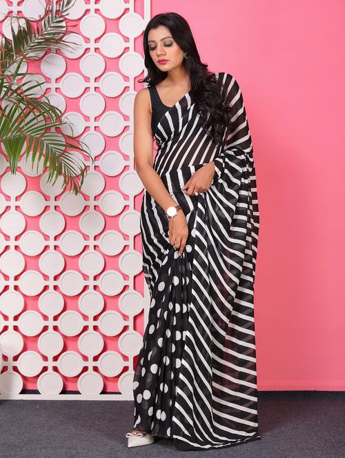 women printed casual wear saree with blouse - 21436226 - Very Small Image - 1