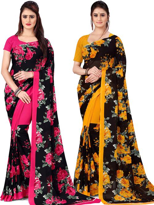 pack of 2 casual wear combo sarees - 21436271 - Very Small Image - 1