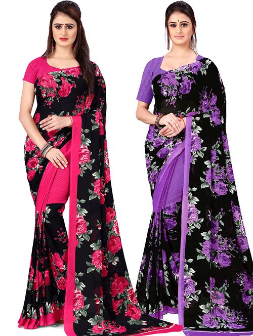 women pack of 2 casual wear sarees - 21436289 - Very Small Image - 1