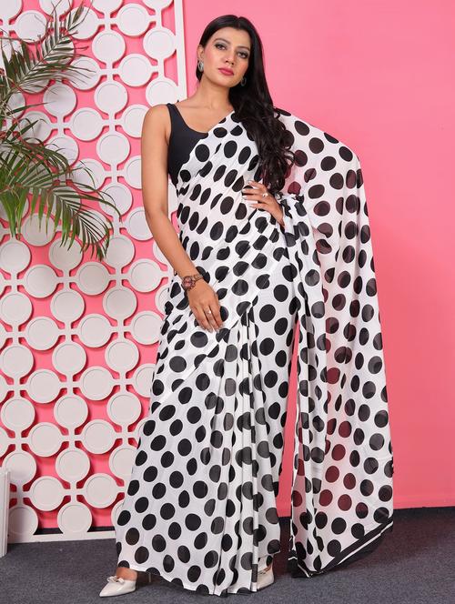 women casual wear georgette saree with blouse - 21436295 - Very Small Image - 1