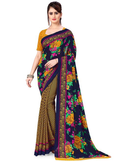 women casual wear georgette saree with blouse - 21436301 - Very Small Image - 1