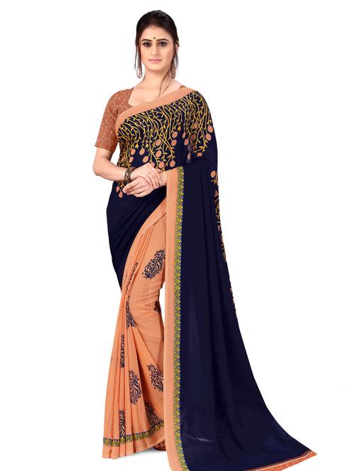women casual wear georgette saree with blouse - 21436308 - Very Small Image - 1