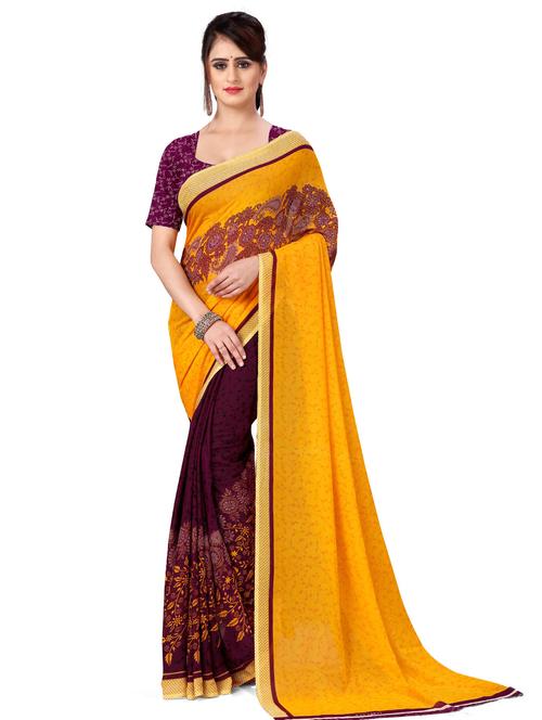 women casual wear georgette saree with blouse - 21436316 - Very Small Image - 1