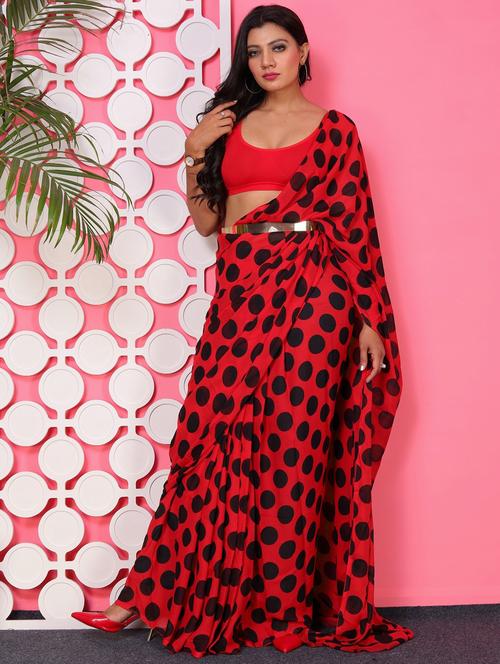 women printed casual wear saree with blouse - 21436317 - Very Small Image - 1