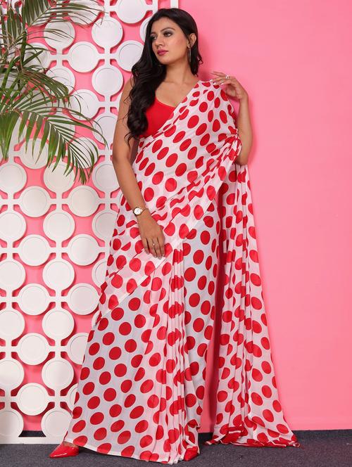 women casual wear georgette saree with blouse - 21436393 - Very Small Image - 1