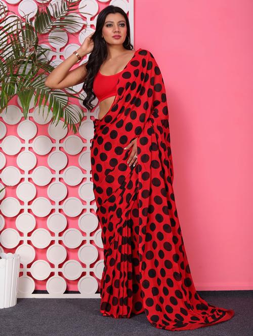 women casual wear georgette saree with blouse - 21436397 - Very Small Image - 1