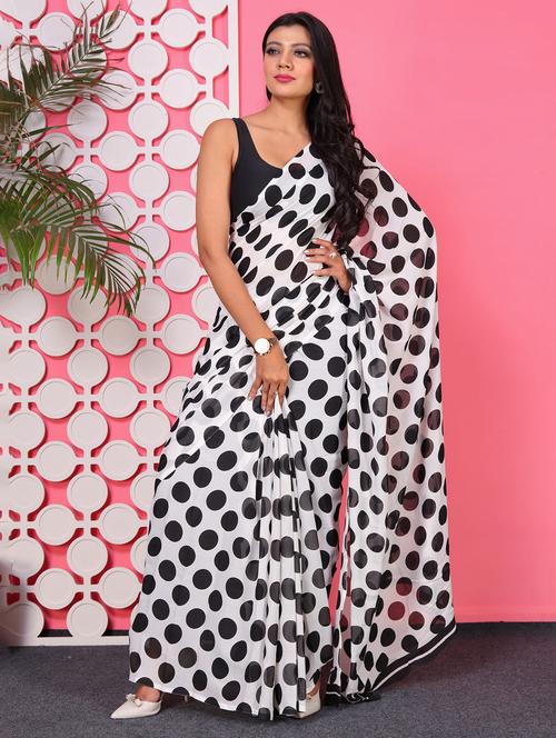 women casual wear georgette saree with blouse - 21436400 - Very Small Image - 1