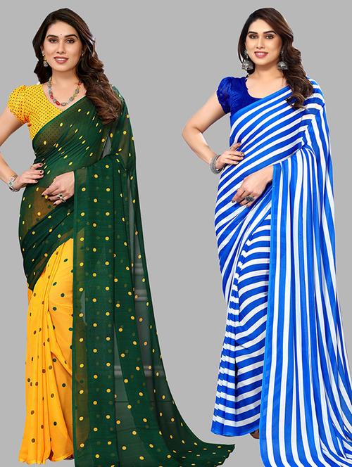 women pack of 2 casual wear sarees - 21439624 - Very Small Image - 1