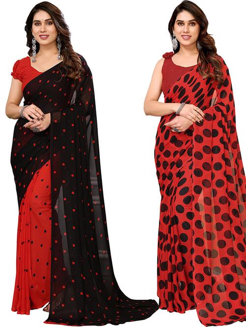 pack of 2 casual wear combo sarees - 21439628 - Very Small Image - 1