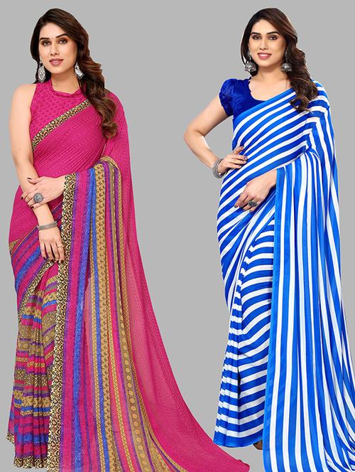 pack of 2 printed sarees - 21439635 - Very Small Image - 1