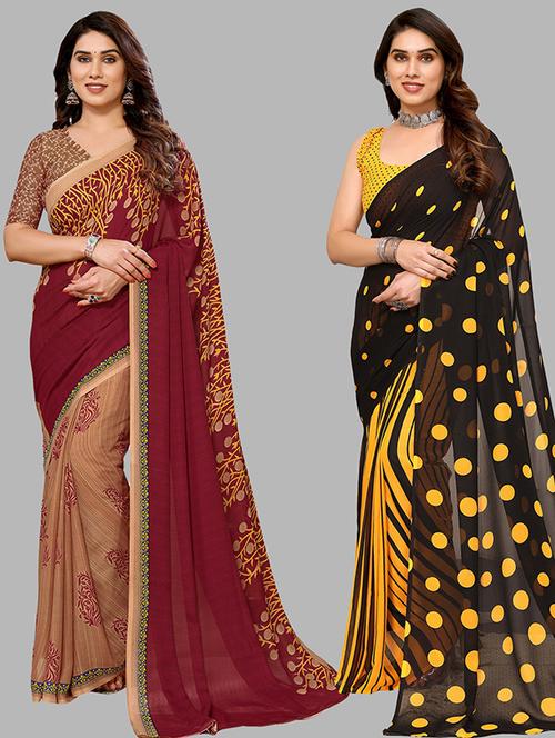 pack of 2 casual wear combo sarees - 21439647 - Very Small Image - 1