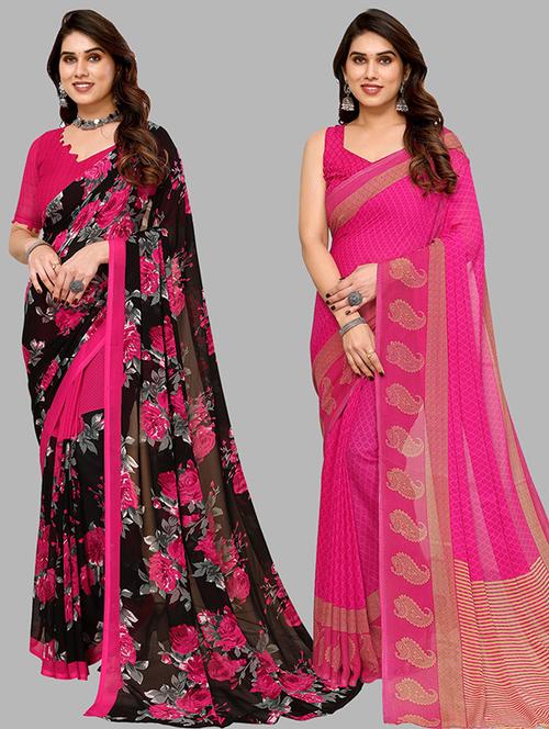 women pack of 2 casual wear sarees - 21439693 - Very Small Image - 1
