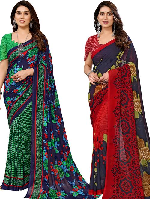 women pack of 2 casual wear sarees - 21439708 - Very Small Image - 1