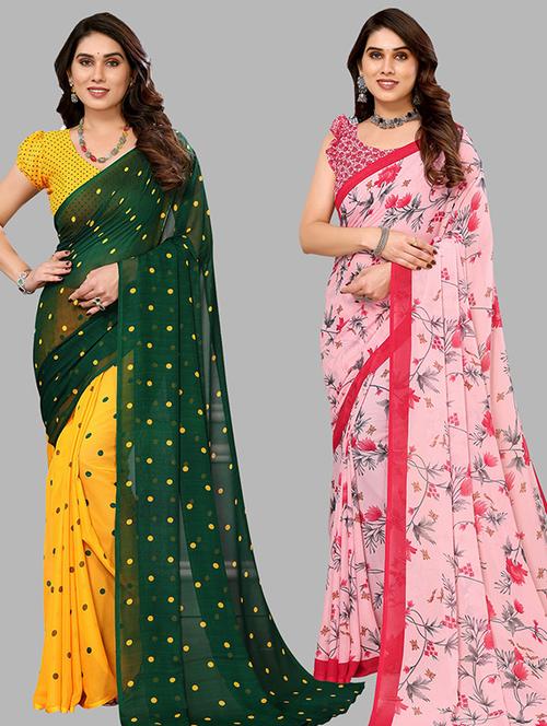 pack of 2 casual wear combo sarees - 21439715 - Very Small Image - 1