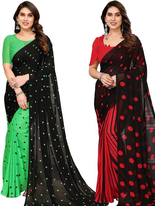 pack of 2 casual wear combo sarees - 21439723 - Very Small Image - 1