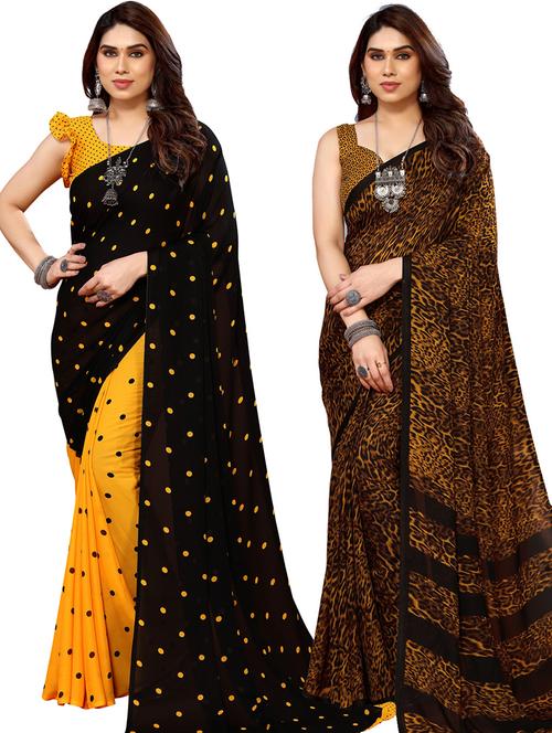 pack of 2 casual wear combo sarees - 21439729 - Very Small Image - 1