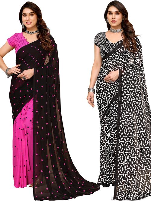 pack of 2 printed sarees - 21439748 - Very Small Image - 1