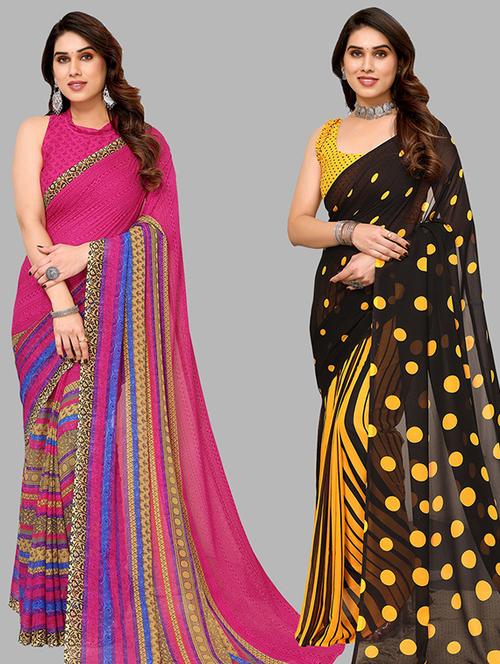 pack of 2 casual wear combo sarees - 21439757 - Very Small Image - 1