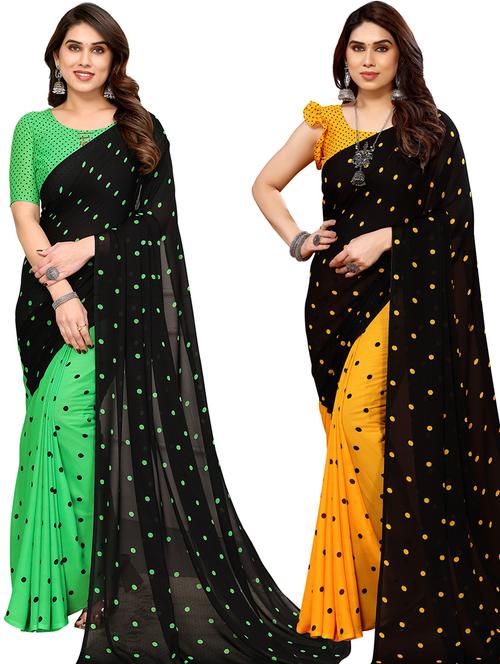 pack of 2 printed casual wear sarees - 21439759 - Very Small Image - 1