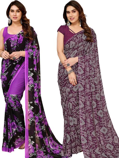 women pack of 2 casual wear sarees - 21439764 - Very Small Image - 1