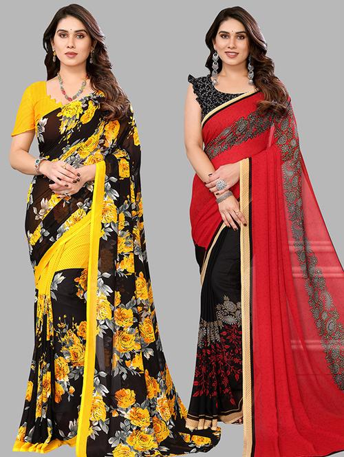 pack of 2 printed sarees - 21439799 - Very Small Image - 1
