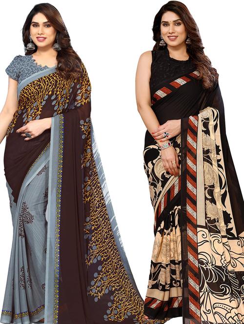 pack of 2 printed sarees - 21439808 - Very Small Image - 1