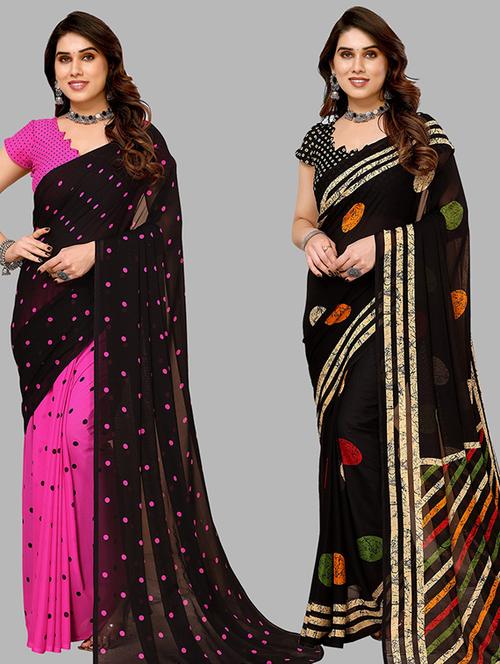 pack of 2 printed sarees - 21439819 - Very Small Image - 1