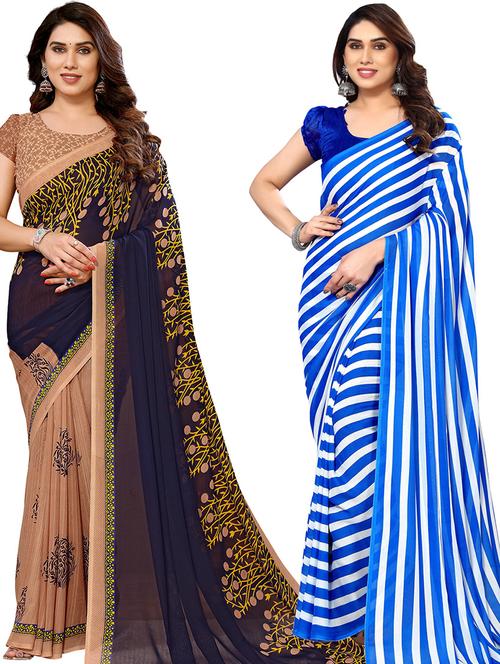 women pack of 2 casual wear sarees - 21439846 - Very Small Image - 1