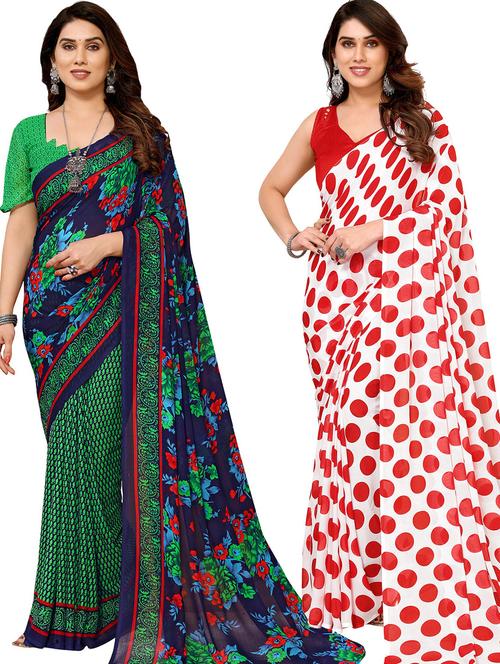 women pack of 2 casual wear sarees - 21439851 - Very Small Image - 1
