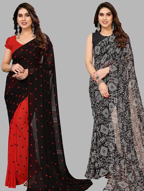 pack of 2 casual wear combo sarees - 21439869 - Very Small Image - 1