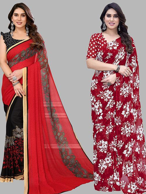 pack of 2 casual wear combo sarees - 21439882 - Very Small Image - 1