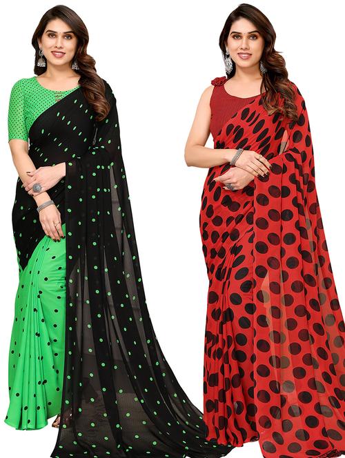 women pack of 2 casual wear sarees - 21439927 - Very Small Image - 1