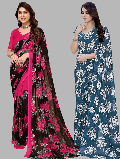 women pack of 2 casual wear sarees - 21439930 - Very Small Image - 1