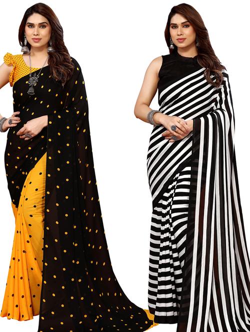 women pack of 2 casual wear sarees - 21439990 - Very Small Image - 1